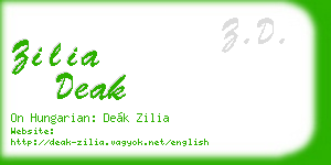 zilia deak business card